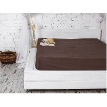 Простынь на резинке 180x200 Ecotton Бязь Премиум Palm Brown 00-0235