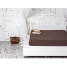 Простирадло на резинці 180x200 Ecotton Бязь Преміум Palm Brown 00-0235