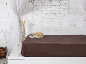 Простирадло на резинці 180x200 Ecotton Бязь Преміум Palm Brown 00-0235