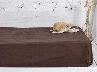 Простынь на резинке 180x200 Ecotton Бязь Премиум Palm Brown 00-0235