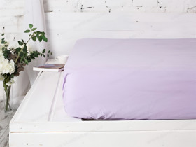 Простынь на резинке 90x200 Ecotton Бязь Премиум Soft Lilac 00-0033