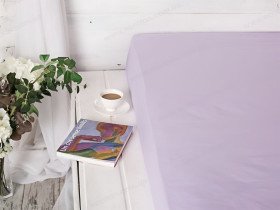 Простынь на резинке 90x200 Ecotton Бязь Премиум Soft Lilac 00-0033