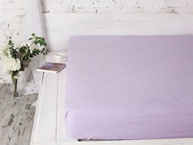Простынь на резинке 90x200 Ecotton Бязь Премиум Soft Lilac 00-0033