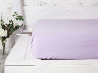 Простынь на резинке 180x200 Ecotton Бязь Премиум Soft Lilac 00-0033