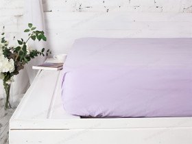 Простынь на резинке 90x200 Ecotton Бязь Премиум Soft Lilac 00-0033