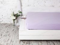 Простынь на резинке 180x200 Ecotton Бязь Премиум Soft Lilac 00-0033