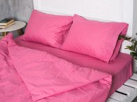 Простирадло на резинці 140x200 Ecotton Бязь Рожево-ліловий 125