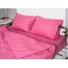 Простынь на резинке 180x200 Ecotton Бязь Розово-лиловый 125