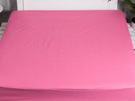 Простынь на резинке 200x200 Ecotton Бязь Розово-лиловый 125
