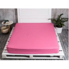 Простынь на резинке 180x200 Ecotton Бязь Розово-лиловый 125