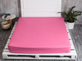 Простынь на резинке 200x200 Ecotton Бязь Розово-лиловый 125