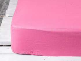 Простынь на резинке 200x200 Ecotton Бязь Розово-лиловый 125