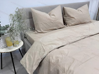 Простынь на резинке 180x200 Ecotton Фланель Бежевый SB-122