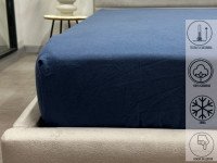 Простынь на резинке 90x200 Ecotton Фланель Голубой SB-199