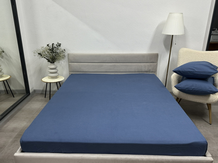 Простынь на резинке 90x200 Ecotton Фланель Голубой SB-199