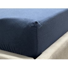 Простирадло на резинці 160x200 Ecotton Фланель Блакитний SB-199