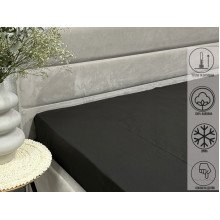 Простынь на резинке 180x200 Ecotton Фланель Черный SB-184