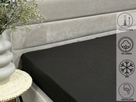 Простынь на резинке 160x200 Ecotton Фланель Черный SB-184
