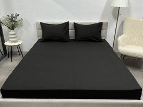Простынь на резинке 160x200 Ecotton Фланель Черный SB-184