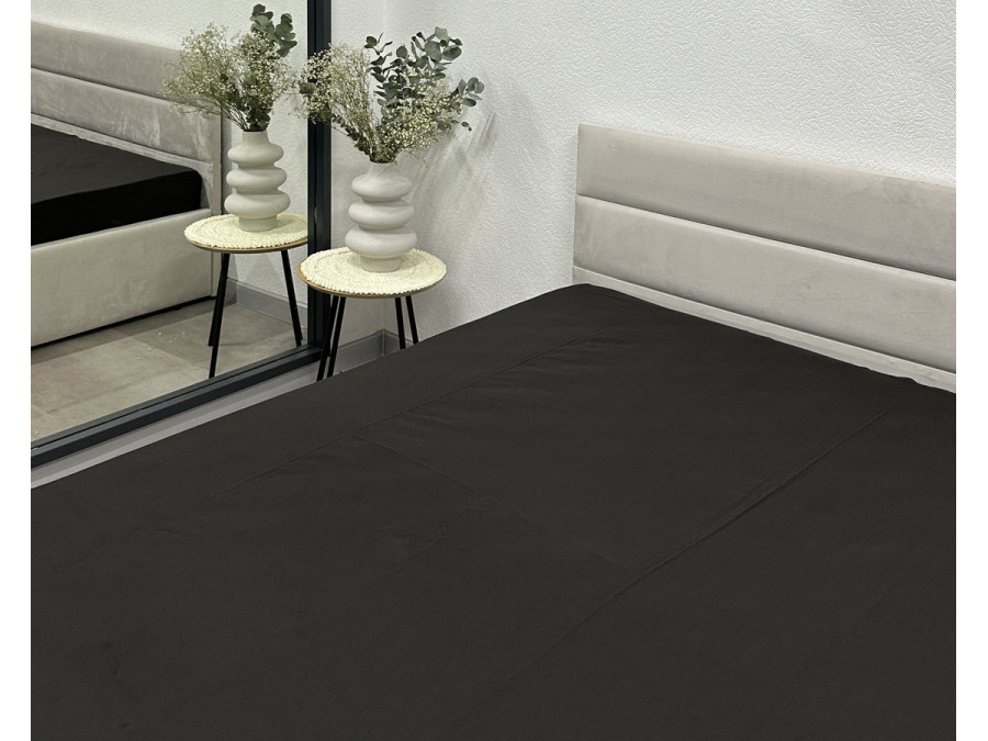 Простынь на резинке 90x200 Ecotton Фланель Черный SB-184