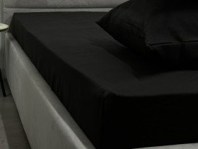 Простынь на резинке 90x200 Ecotton Фланель Черный SB-184
