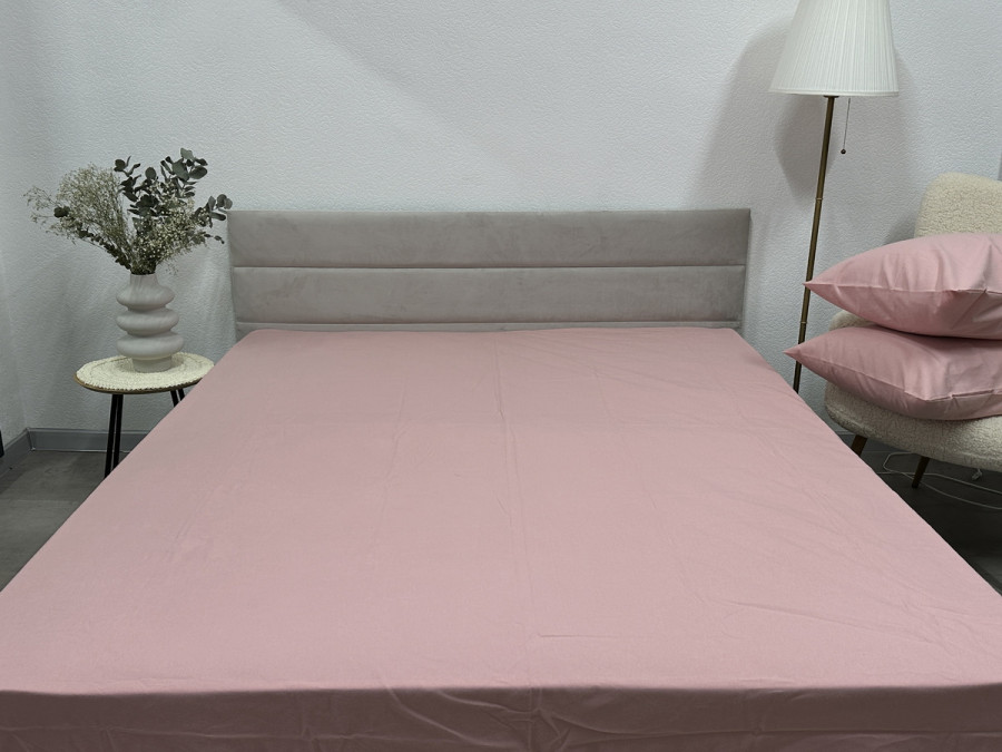 Простынь на резинке 160x200 Ecotton Фланель Розовый SB-153