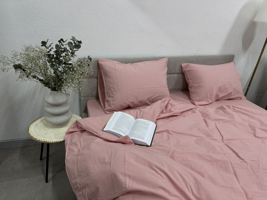 Простынь на резинке 90x200 Ecotton Фланель Розовый SB-153