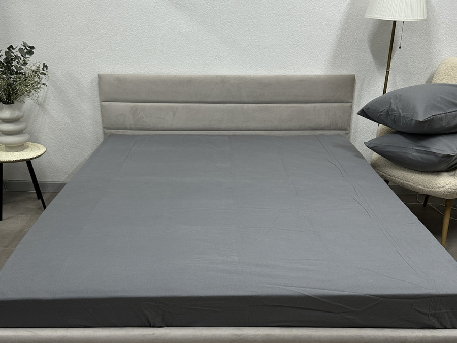Простынь на резинке 90x200 Ecotton Фланель Серый SB-148