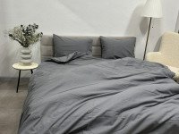 Простынь на резинке 180x200 Ecotton Фланель Серый SB-148