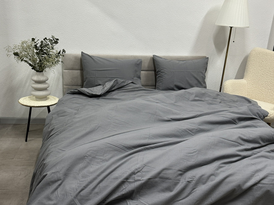 Простынь на резинке 180x200 Ecotton Фланель Серый SB-148