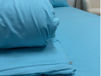 Простынь на резинке 160x200 Ecotton Фланель Sky Blue SB-134