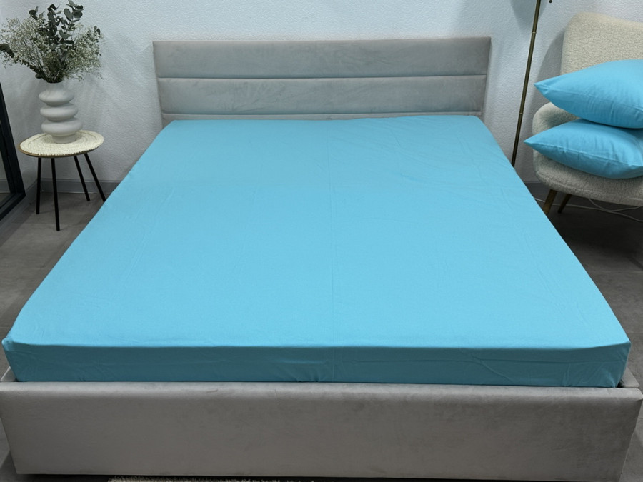 Простынь на резинке 160x200 Ecotton Фланель Sky Blue SB-134