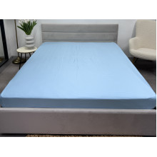 Простынь на резинке 180x200 Ecotton Полисатин Голубой