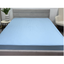 Простынь на резинке 140x200 Ecotton Полисатин Голубой