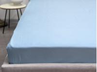 Простынь на резинке 90x200 Ecotton Полисатин Голубой