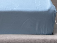 Простынь на резинке 90x200 Ecotton Полисатин Голубой