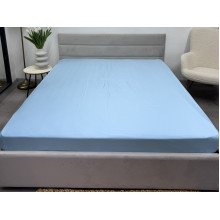 Простынь на резинке 180x200 Ecotton Полисатин Голубой