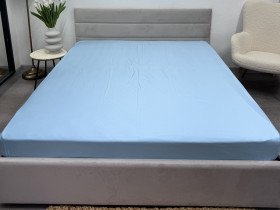 Простынь на резинке 180x200 Ecotton Полисатин Голубой