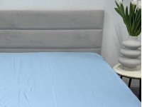 Простынь на резинке 90x200 Ecotton Полисатин Голубой
