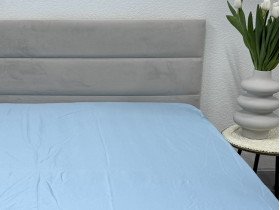 Простынь на резинке 180x200 Ecotton Полисатин Голубой