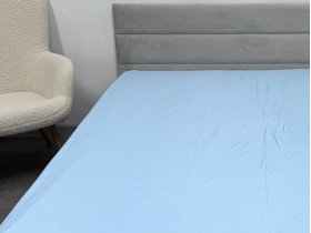 Простынь на резинке 140x200 Ecotton Полисатин Голубой