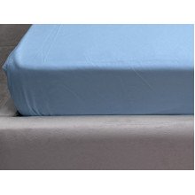 Простынь на резинке 180x200 Ecotton Полисатин Голубой