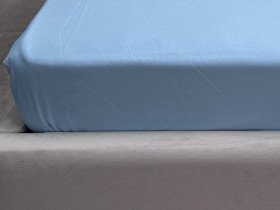 Простынь на резинке 140x200 Ecotton Полисатин Голубой