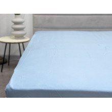 Простирадло на резинці 160x200 Ecotton Полісатин Блакитний