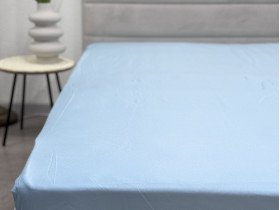 Простынь на резинке 140x200 Ecotton Полисатин Голубой