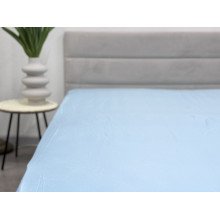 Простирадло на резинці 160x200 Ecotton Полісатин Блакитний
