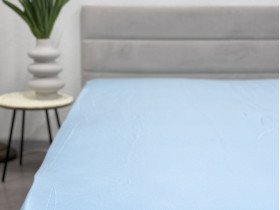 Простынь на резинке 90x200 Ecotton Полисатин Голубой