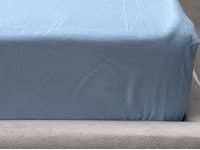 Простирадло на резинці 160x200 Ecotton Полісатин Блакитний