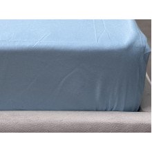 Простирадло на резинці 160x200 Ecotton Полісатин Блакитний