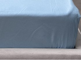Простынь на резинке 90x200 Ecotton Полисатин Голубой